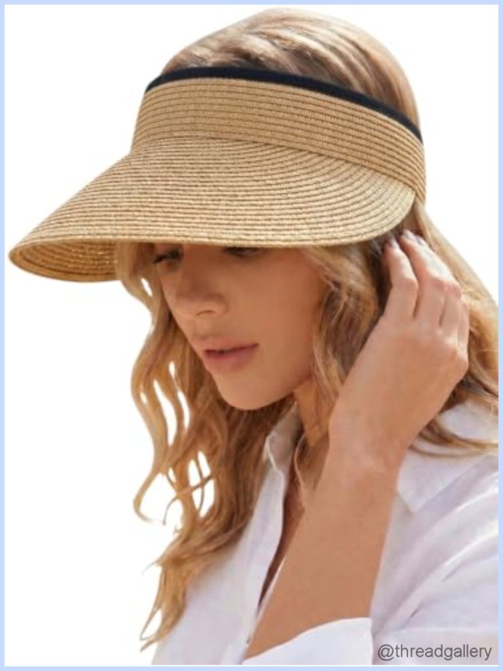 Sun Visor Hat Women Summer Ponytail Friendly Foldable UPF50